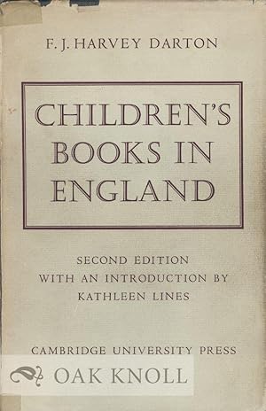 Seller image for CHILDREN'S BOOKS IN ENGLAND, FIVE CERTURIES OF SOCIAL LIFE for sale by Oak Knoll Books, ABAA, ILAB