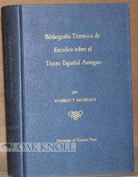 Imagen del vendedor de BIBLIOGRAFA TEMTICA DE ESTUDIOS SOBRE EL TEATRO ESPAOL ANTIGUO a la venta por Oak Knoll Books, ABAA, ILAB