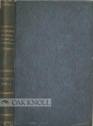 BERNARD QUARITCH'S CATALOGUE OF WORKS OF STANDARD ENGLISH LITERATURE