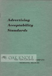 Seller image for ADVERTISING ACCEPTABILITY STANDARDS for sale by Oak Knoll Books, ABAA, ILAB