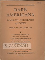 Seller image for RARE AMERICANA PAMPHLETS, AUTOGRAPHS, AND BOOKS for sale by Oak Knoll Books, ABAA, ILAB