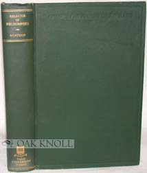 Seller image for REGISTER OF BIBLIOGRAPHIES OF THE ENGLISH LANGUAGE AND LITERATURE.|A for sale by Oak Knoll Books, ABAA, ILAB