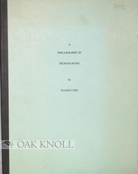 Bild des Verkufers fr BIBLIOGRAPHY OF RICHARD HURD.|A zum Verkauf von Oak Knoll Books, ABAA, ILAB