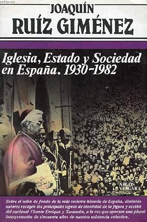 Bild des Verkufers fr IGLESIA, ESTADO Y SOCIEDAD EN ESPAA, 1930-1982 zum Verkauf von Le-Livre