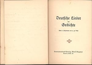 Imagen del vendedor de Deutsche Lieder und Gedichte, a la venta por Antiquariat Kastanienhof