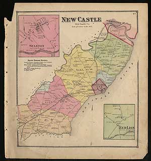 [Map]: New Castle. New Castle County, Delaware by BEERS, D.G.: Near 