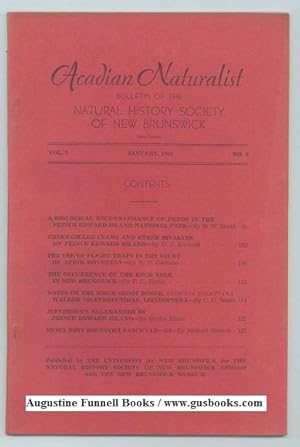 Seller image for ACADIAN NATURALIST, Bulletin of the Natural History Society of New Brunswick, New Series, Vol. 2 No.6, January/Jan. 1946 for sale by Augustine Funnell Books