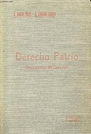Bild des Verkufers fr DERECHO PATRIO, RUDIMENTOS DE DERECHO zum Verkauf von Le-Livre
