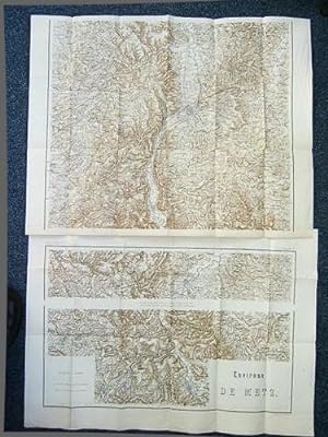 Guerre de 1870. Cartes des environs de Metz ( lot de 2 cartes )