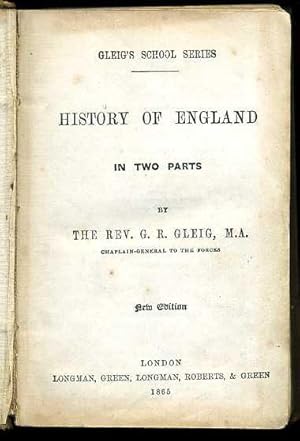 Imagen del vendedor de History of England (Gleig's School Series) a la venta por Godley Books