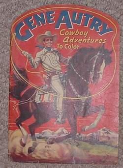 GENE AUTRY COWBOY ADVENTURES TO COLOR. (Merrill Publishing Book # 4803 ); Rare 1941 Oversized 10-...