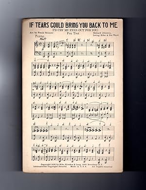 If Tears Could Bring You Back To Me / 1926 Vintage Fox-Trot Sheet Music / Piano / (Howard Johnson...