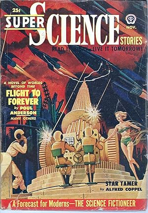 Bild des Verkufers fr Super Science Stories (CANADIAN) 1950 Vol. 7 # 03 November: Flight to Forever / Star Tamer / The Soul Makers / The Land of Lost Content / Doom Ship / Sunken Universe zum Verkauf von John McCormick