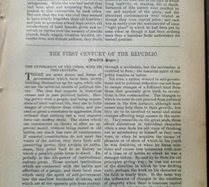 Seller image for The First Century Of The Republic Part XII: The Experiment Of The Union With Its Preparations for sale by Legacy Books II
