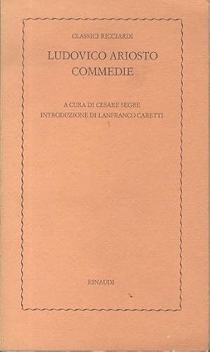 Imagen del vendedor de Commedie.: Classici Ricciardi; 28. a la venta por Studio Bibliografico Adige