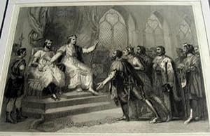 Gravure. St. Louis médiateur entre le Roi d'Angleterre et ses Barons.