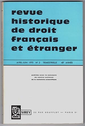 Revue historique de droit français & étranger, avril-juin 1970