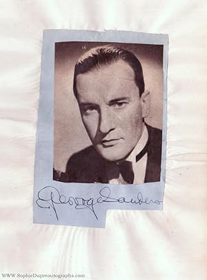 Signed Magazine Photograph, (George, 1906-1972, Actor & Singer-Songwriter)