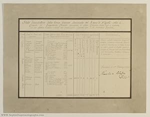 Table showing the State of the French Forces Stationed in the Kingdom of Naples, (Marchese, Commi...