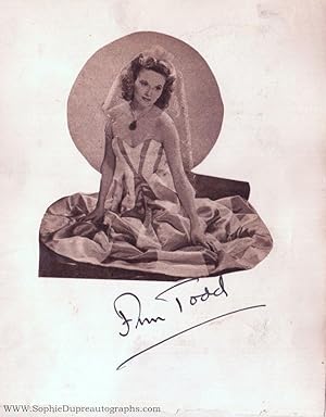 Signed Magazine Photograph, (Ann, 1909-1993, British Leading Actress)