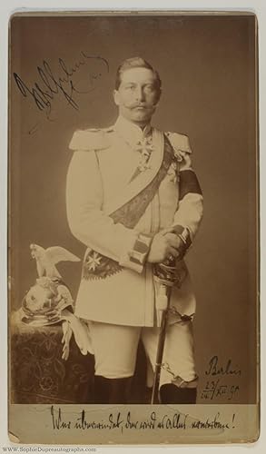 Fine Signed, Inscribed and Dated Imperial Cabinet Photograph, (1859-1941, Emperor of Germany)
