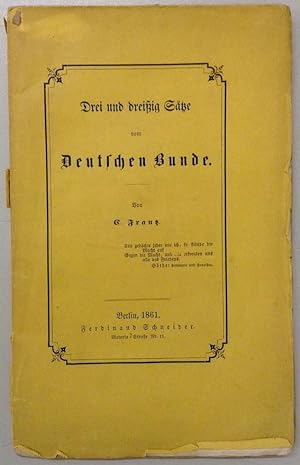 Seller image for Drei und dreiig Stze vom Deutschen Bunde. for sale by Buch & Consult Ulrich Keip