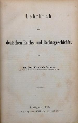 Bild des Verkufers fr Lehrbuch der Deutschen Reichs- und Rechtsgeschichte. 1. u. 5., verbesserte Auflage in 2 Bnden. zum Verkauf von Buch & Consult Ulrich Keip