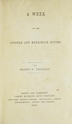Bild des Verkufers fr A Week on the Concord and Merrimack Rivers zum Verkauf von James Cummins Bookseller, ABAA