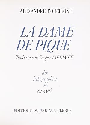 Image du vendeur pour La Dame de Pique mis en vente par James Cummins Bookseller, ABAA