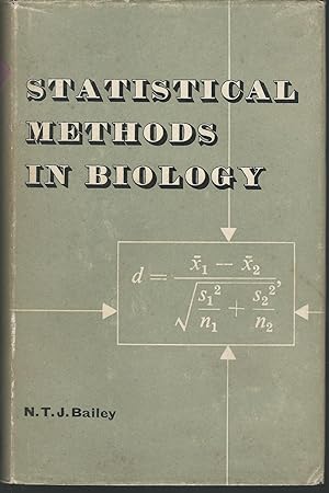 Image du vendeur pour Statistical Methods in Biology (Biological Science Texts Series) mis en vente par Dorley House Books, Inc.