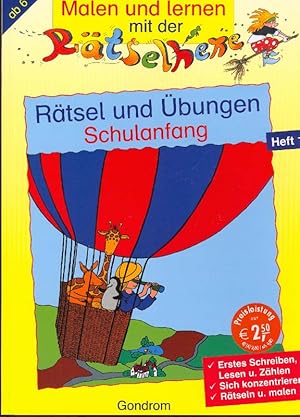 Bild des Verkufers fr Rtsel und bungen.Schulanfang. Heft 1. Mit Lsungsteil. Erstes Schreiben, Lesen und Zhlen. Sich konzentrieren. Rtseln und malen. zum Verkauf von Online-Buchversand  Die Eule