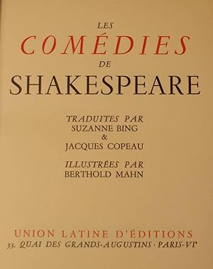 Les comédies de Shakespeare en 7 volumes.