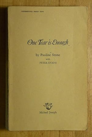 Seller image for One Tear Is Enough (uncorrected proof) for sale by Books at yeomanthefirst