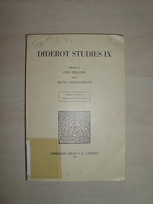 Diderot Studies IX.