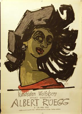 Plakat - Albert Rüegg - Kunstsalon Wolfsberg. Lithographie.