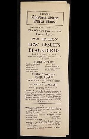 Seller image for Lew Leslie's Blackbirds: 1930 Edition [Shubert Chestnut Street Opera House playbill 1931] with Ethel Waters for sale by Classic Books and Ephemera, IOBA