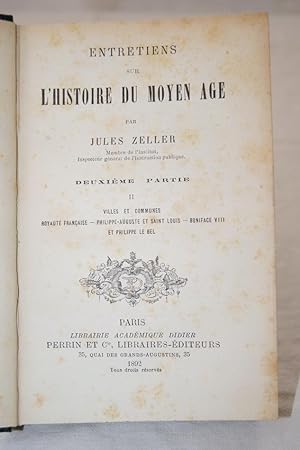 Seller image for ENTRETIENS SUR L'HISTOIRE DU MOYEN AGE Deuxime partie-Tome 2 for sale by Librairie RAIMOND