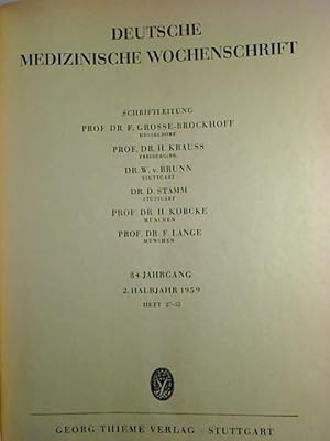 Deutsche Medizinische Wochenschrift. - 84. Jg. / 1959, 2. Halbj.