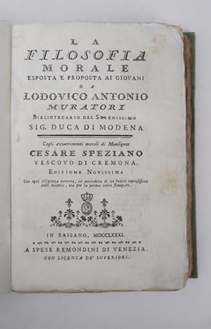 la filosofia morale esposta e proposta ai giovani& cogli avvertimenti morali di monsignor Cesare ...