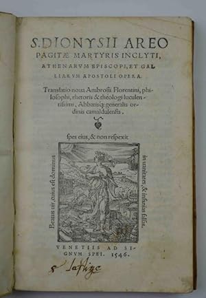 Opera. Translatio nova Ambrosii Florentini, philosophi, rhetoris rt theologi loculentissimi, abba...