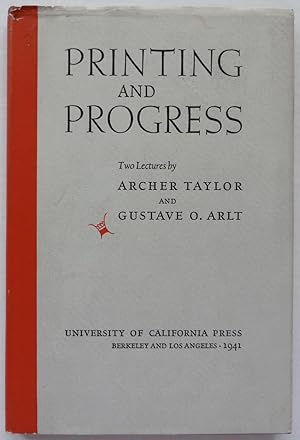 Seller image for Printing and Progress: Two Lectures for sale by George Ong Books