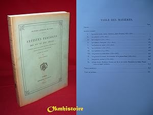 Imagen del vendedor de Artistes parisiens des 16e et 17e sicles - Donations, contrats de mariage, testaments, inventaires, etc. tirs des insinuations du Chtelet de Paris a la venta por Okmhistoire