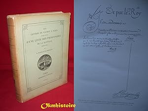 Les lettres de cachet à Paris - Etude suivie d'une liste des prisonniers de la Bastille ( 1659-17...