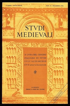 Immagine del venditore per Studi medievali a cura del Centro Italiano di Studi sull'Alto Medioevo. 3. Serie Anno XXXVII , Fasc. II - Dicembre 1996 venduto da Antiquariat Peda