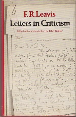 Image du vendeur pour Letters in Criticism. Edited with an Introduction by John Tasker mis en vente par City Basement Books