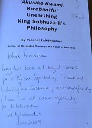 Seller image for Akusiko Kwami, Kwebantfu' : Unearthing King Sobhuza II's Philosophy for sale by Chapter 1