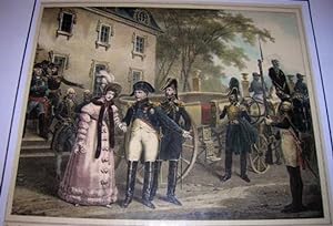 Gravure couleurs. Dans la campagne de 1806, l'Empereur et la princesse de L***. (Bonaparte)