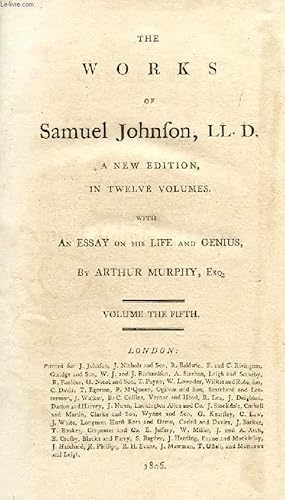 Bild des Verkufers fr WORKS OF SAMUEL JOHNSON, LL. D., VOLUME V zum Verkauf von Le-Livre