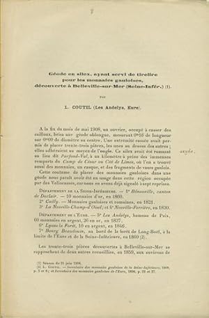 Seller image for Gode en silex, ayant servi de tirelire pour les monnaies gauloises, dcouverte  Belleville-sur-Mer (Seine-Infr.) for sale by Kaaterskill Books, ABAA/ILAB