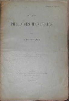 Imagen del vendedor de Sur les phyllomes hypopeltes. a la venta por alphabets